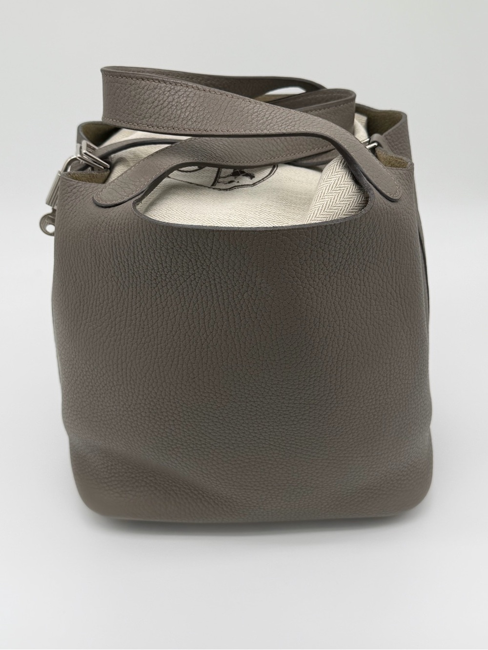 Hermes Picotin 22 Taupe Leather Tote Bag with Lock Detail (FULL SET) - Picture 4 of 14